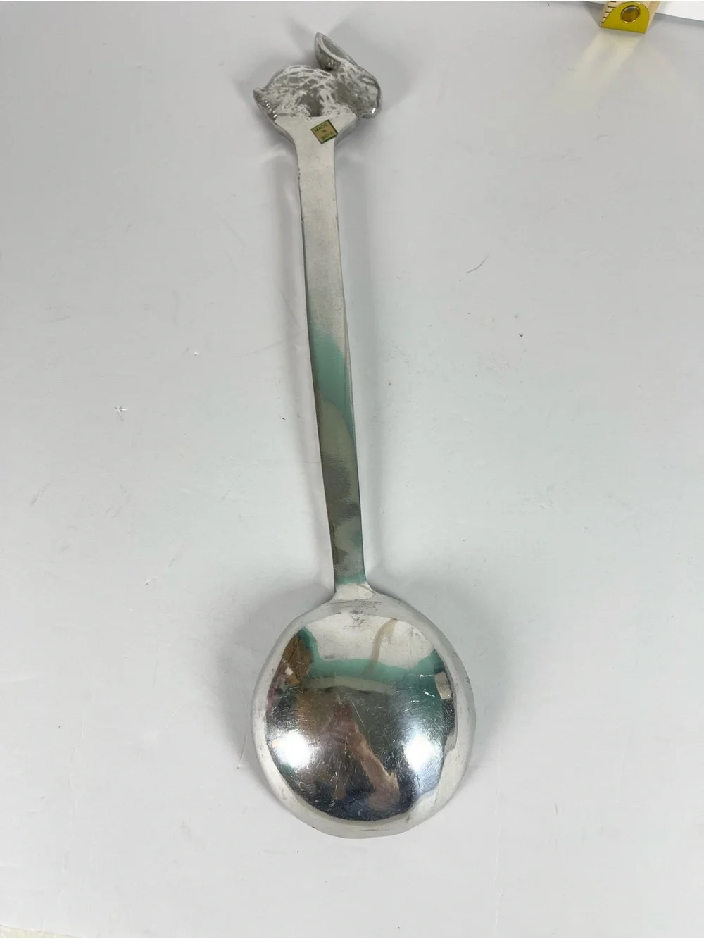 Vintage Bunny Rabbit Handled Aluminum Serving Spoon Ladle Easter Cottagecore 14”